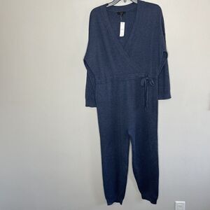 J CREW Jumpsuit Womens XS Blue Sweater NEW Merino Wool Blend Knit BB378